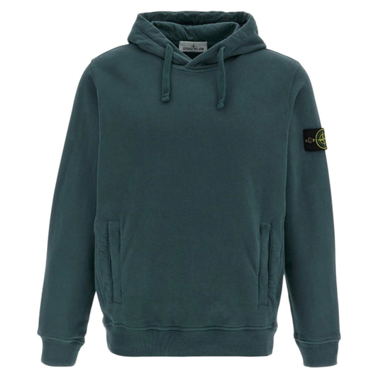 Stone Island Fleece Cotton Teal Green Hoodie