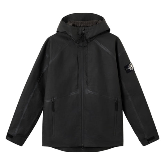 Stone Island Ripstop Leather Hooded Parka PrimaLoft Special Edition Black Jacket