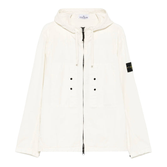 Stone Island Supima Cotton Stretch Hooded Ivory Jacket
