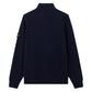 Stone Island Lambswool 1/4 Zip Buttoned Navy Sweatshirt