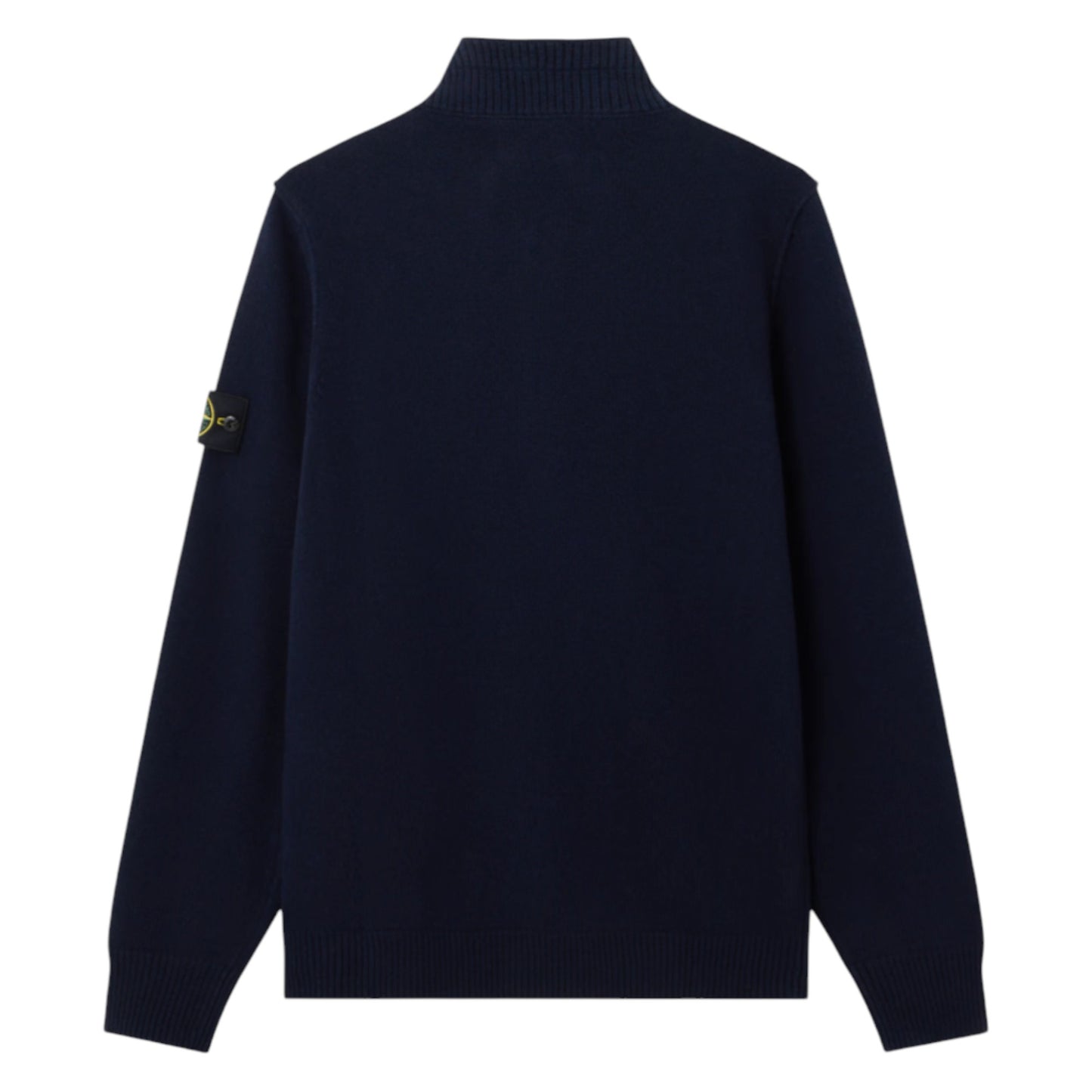 Stone Island Lambswool 1/4 Zip Buttoned Navy Sweatshirt