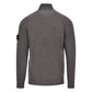 Stone Island Lambswool 1/4 Zip Buttoned Cement Melange Grey Sweatshirt
