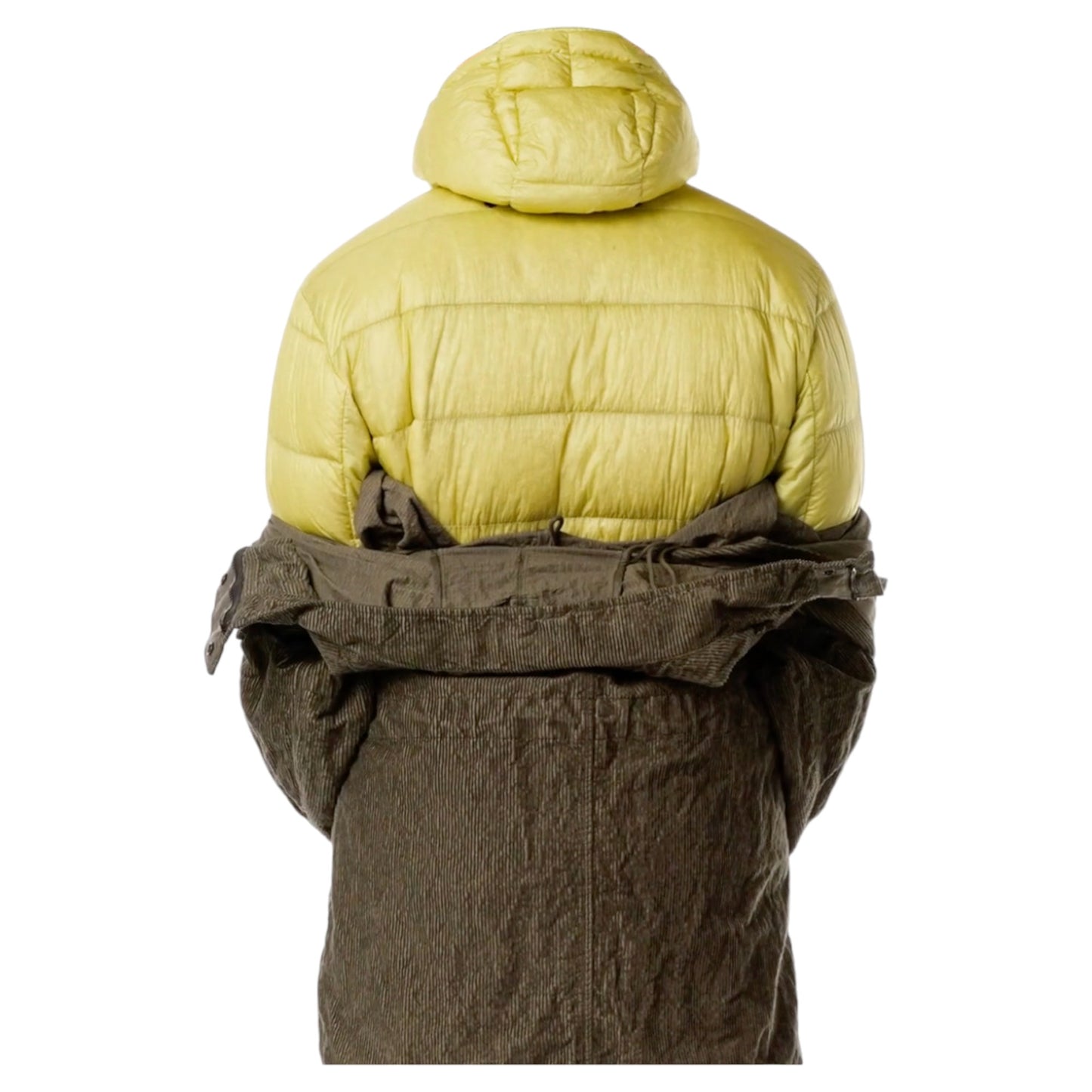 Stone Island Wrinkled Corduroy 500-TC Military Green Parka Jacket