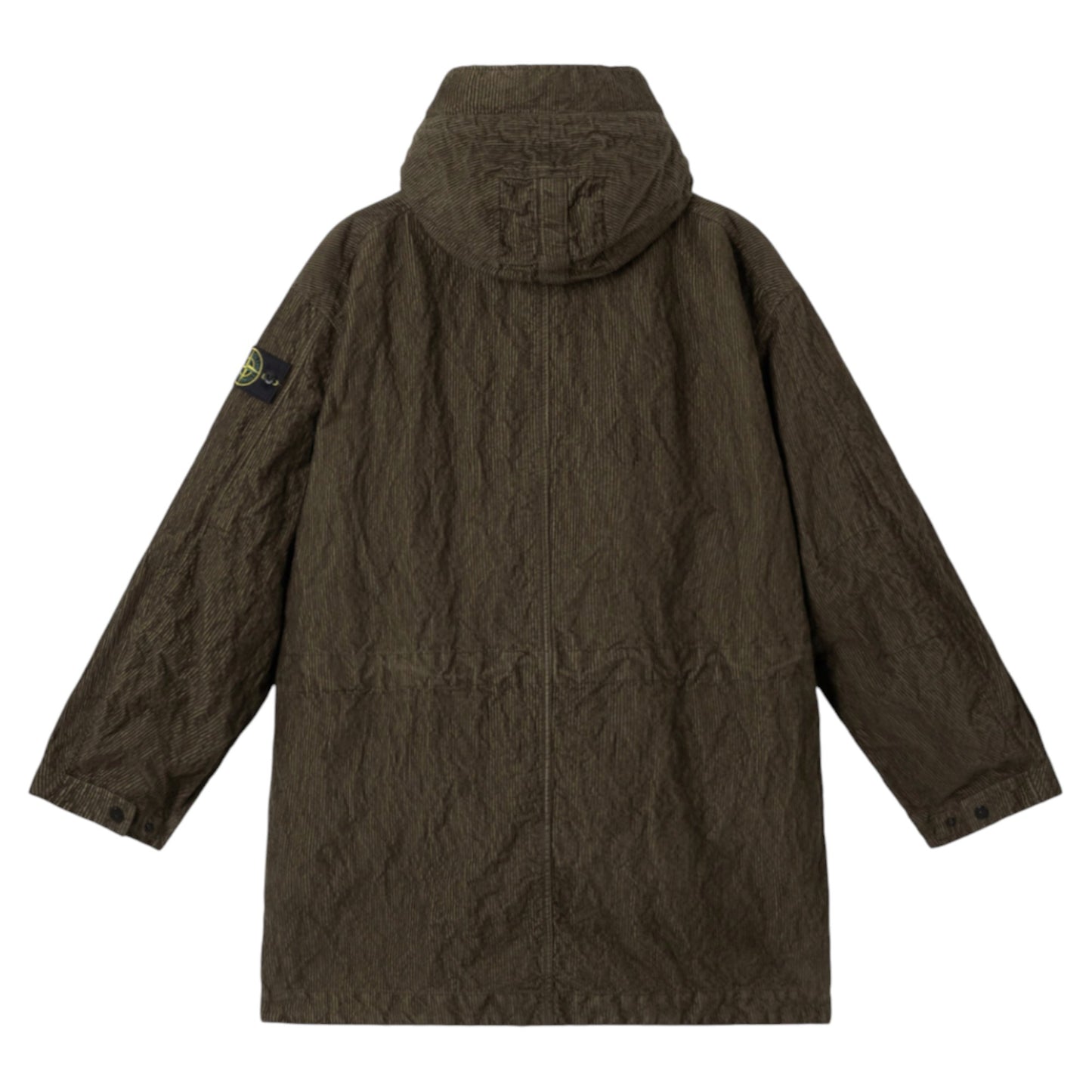 Stone Island Wrinkled Corduroy 500-TC Military Green Parka Jacket