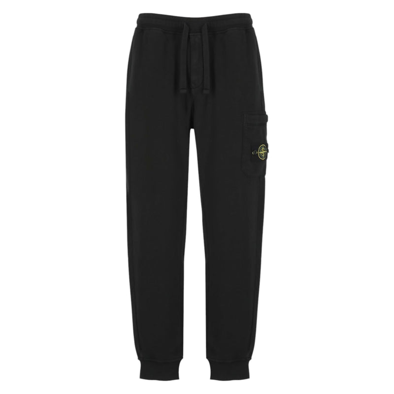Stone Island Organic Cotton Fleece Black Sweatpants Stone Island Organic Cotton Fleece Black Sweatpants