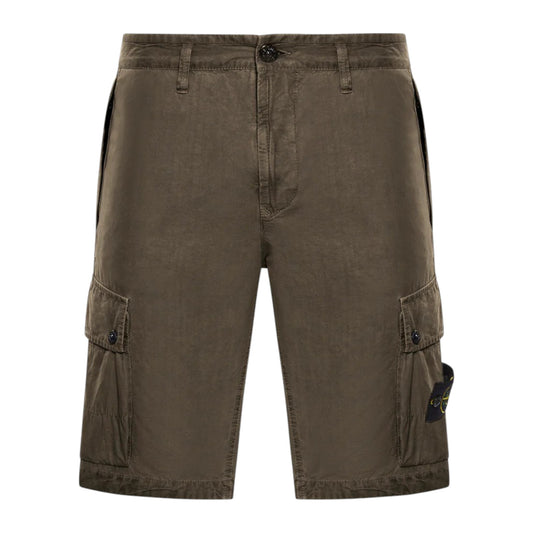 Stone Island Bermuda Cargo Military Green Slim Shorts