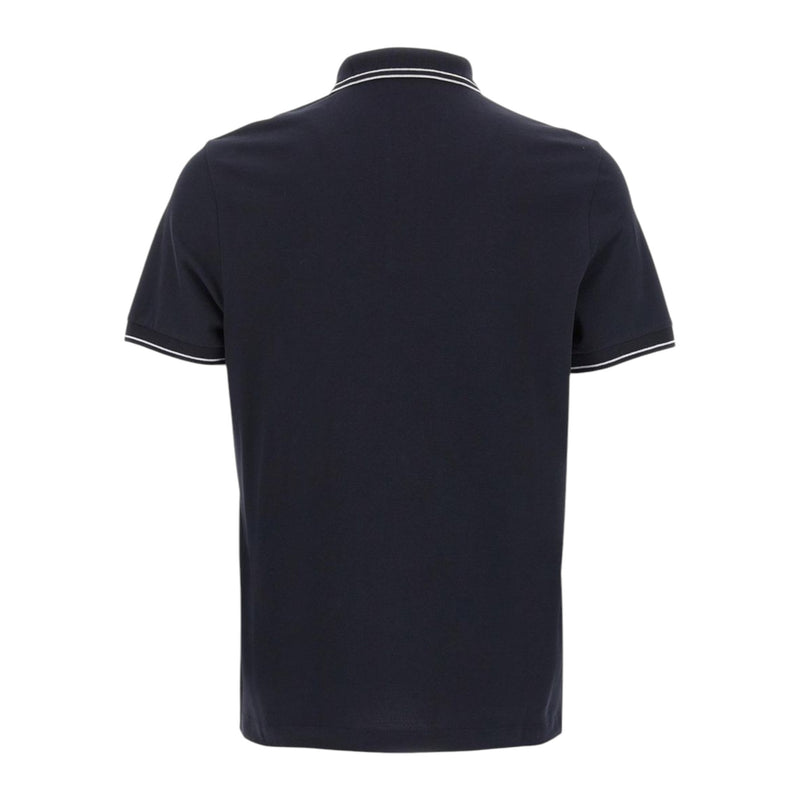 Stone Island Organic Cotton Elastane Pique Navy Polo Shirt