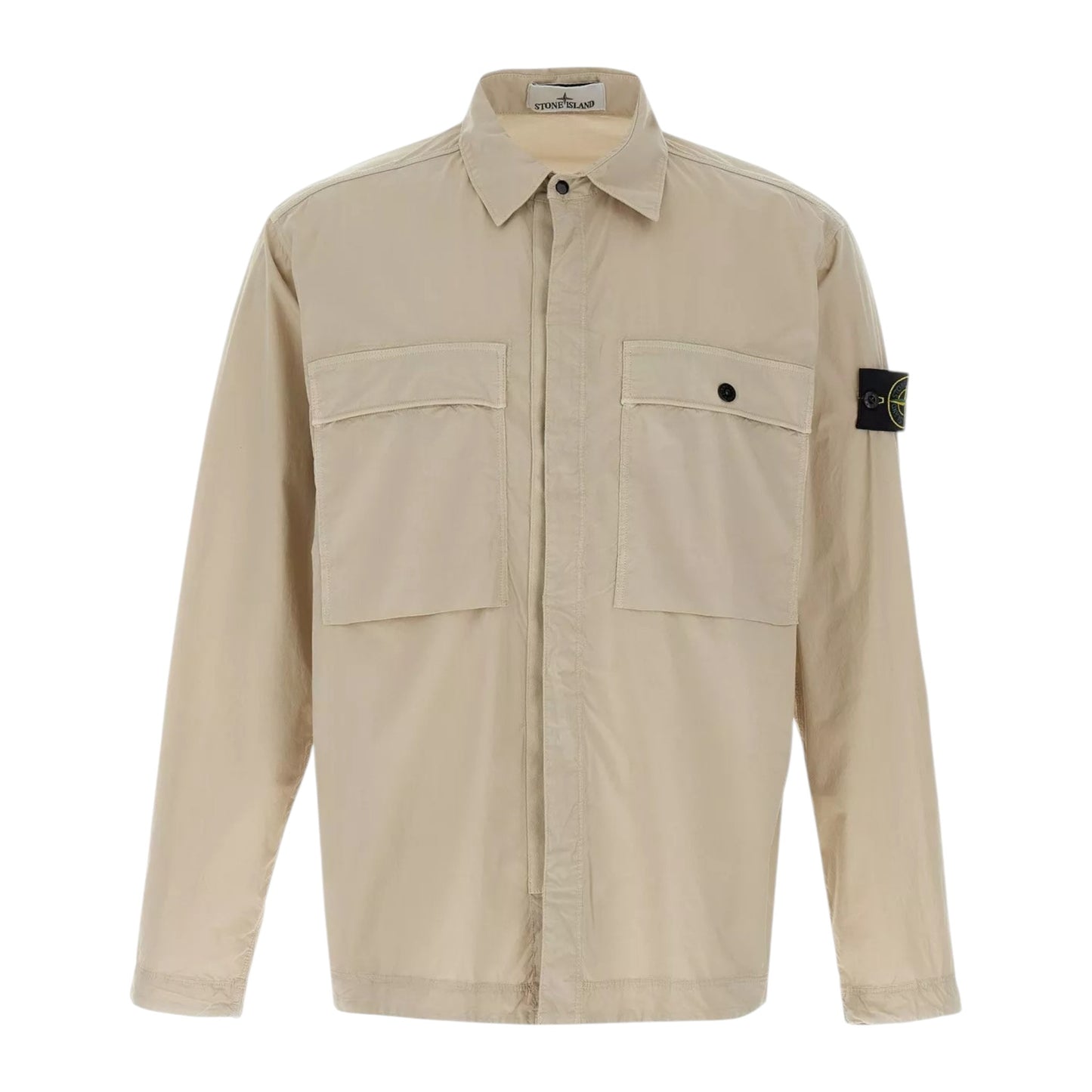 Stone Island Stretch Cotton Paracadute Beige Overshirt