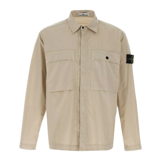 Stone Island Stretch Cotton Paracadute Beige Overshirt