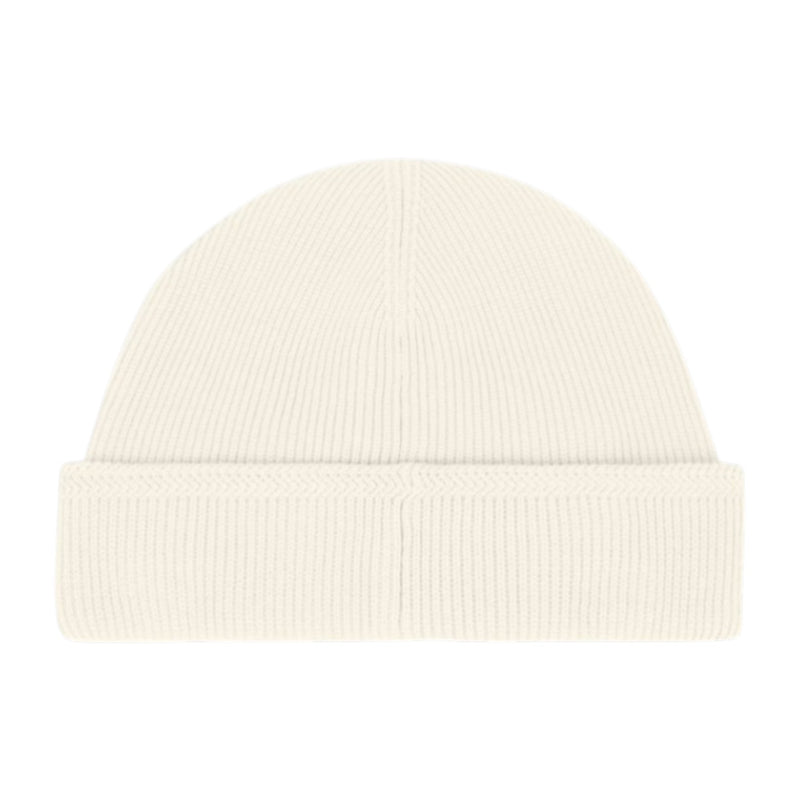Stone Island Ribbed Organic Cotton Beige Beanie Hat