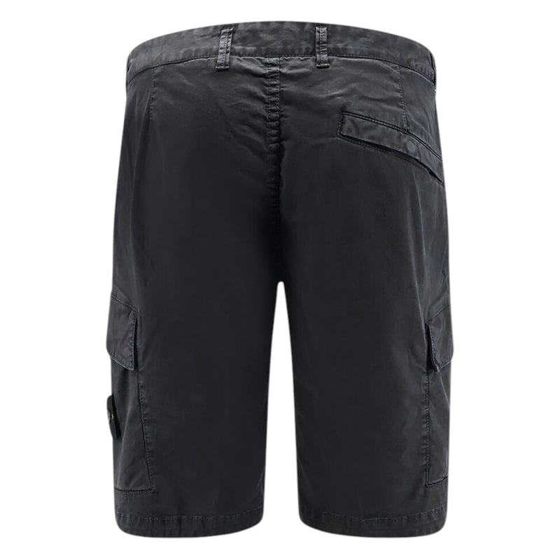 Stone Island Organic Cotton Black Cargo Shorts