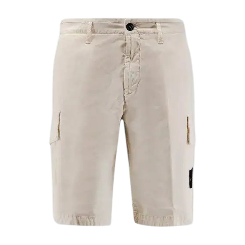 Stone Island Beige Cotton Cargo Shorts
