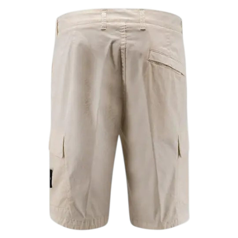 Stone Island Beige Cotton Cargo Shorts