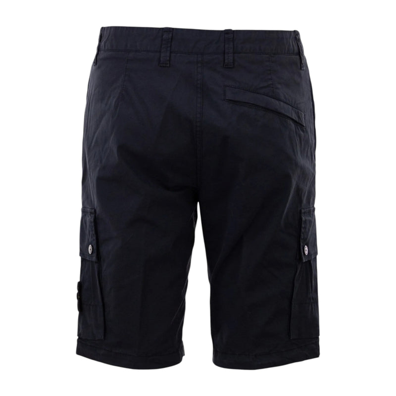 Stone Island Stretch Twill Navy Cargo Bermuda Shorts