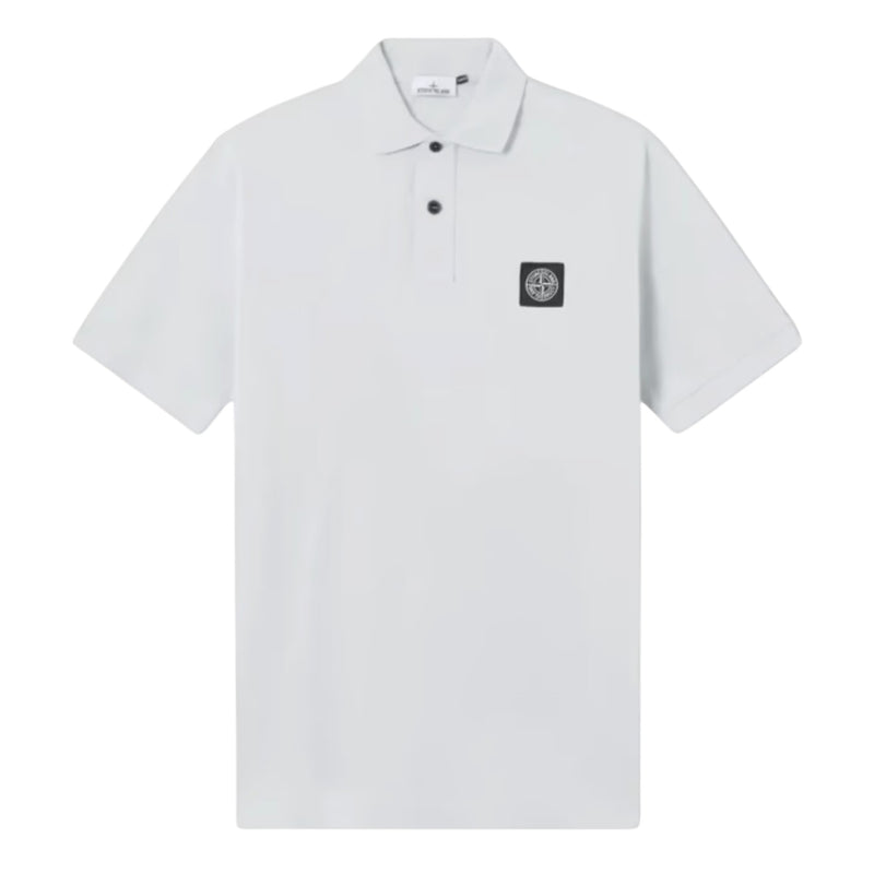 Stone Island Organic Cotton Elastane Pique Sky Blue Polo Shirt