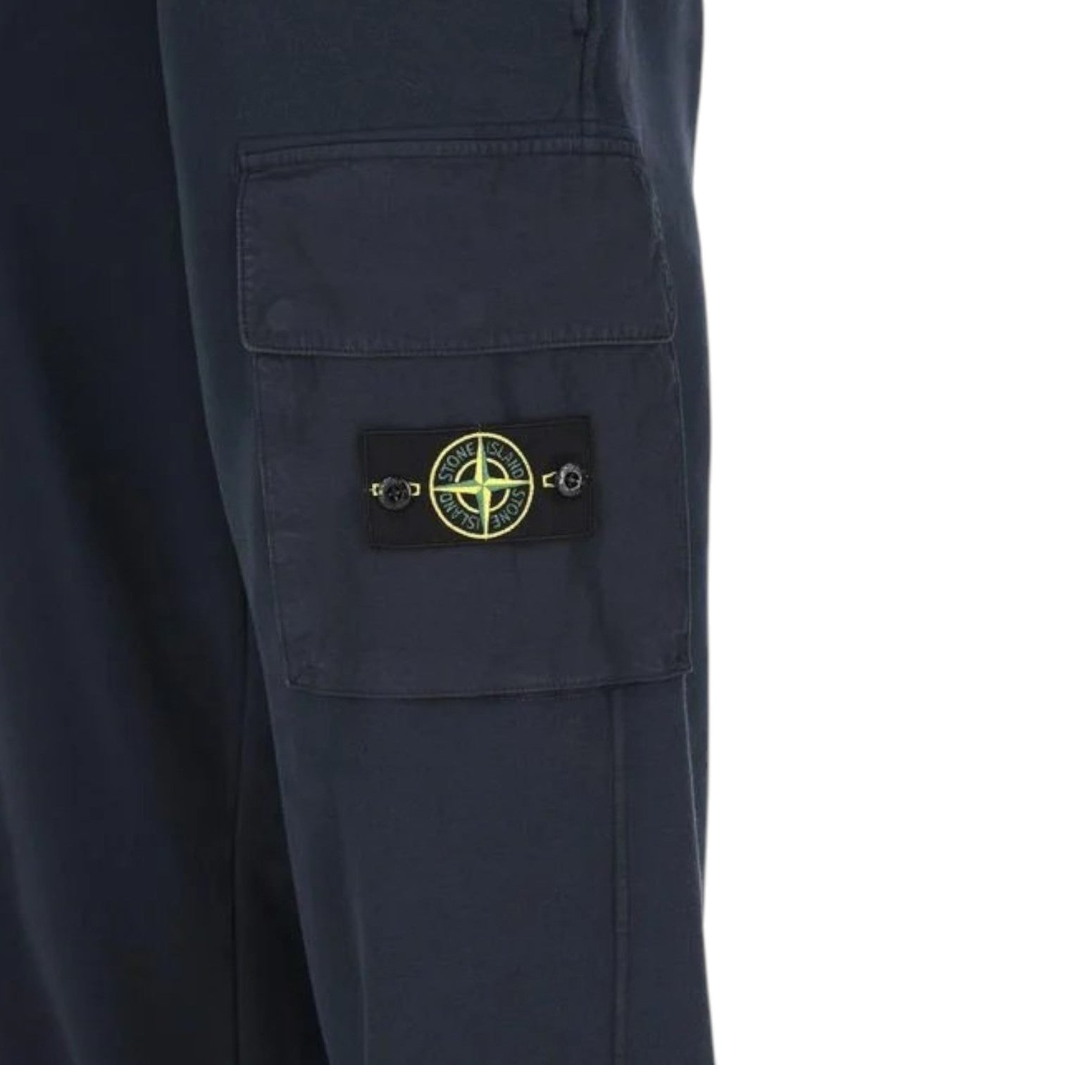 Stone Island, Navy Fleece Joggers Organic Cotton - True Labels