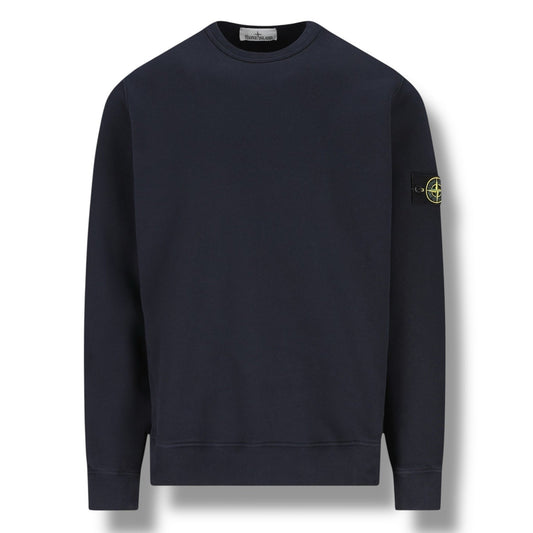 Stone Island, Navy Organic Cotton Sweatshirt - True Labels
