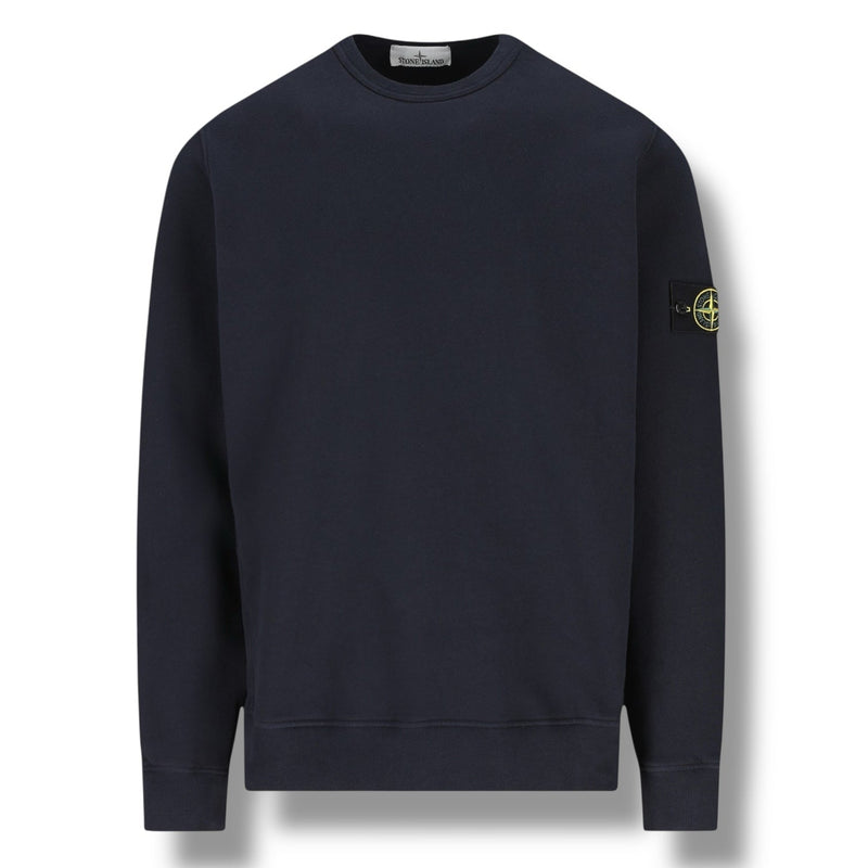 Stone Island, Navy Organic Cotton Sweatshirt - True Labels