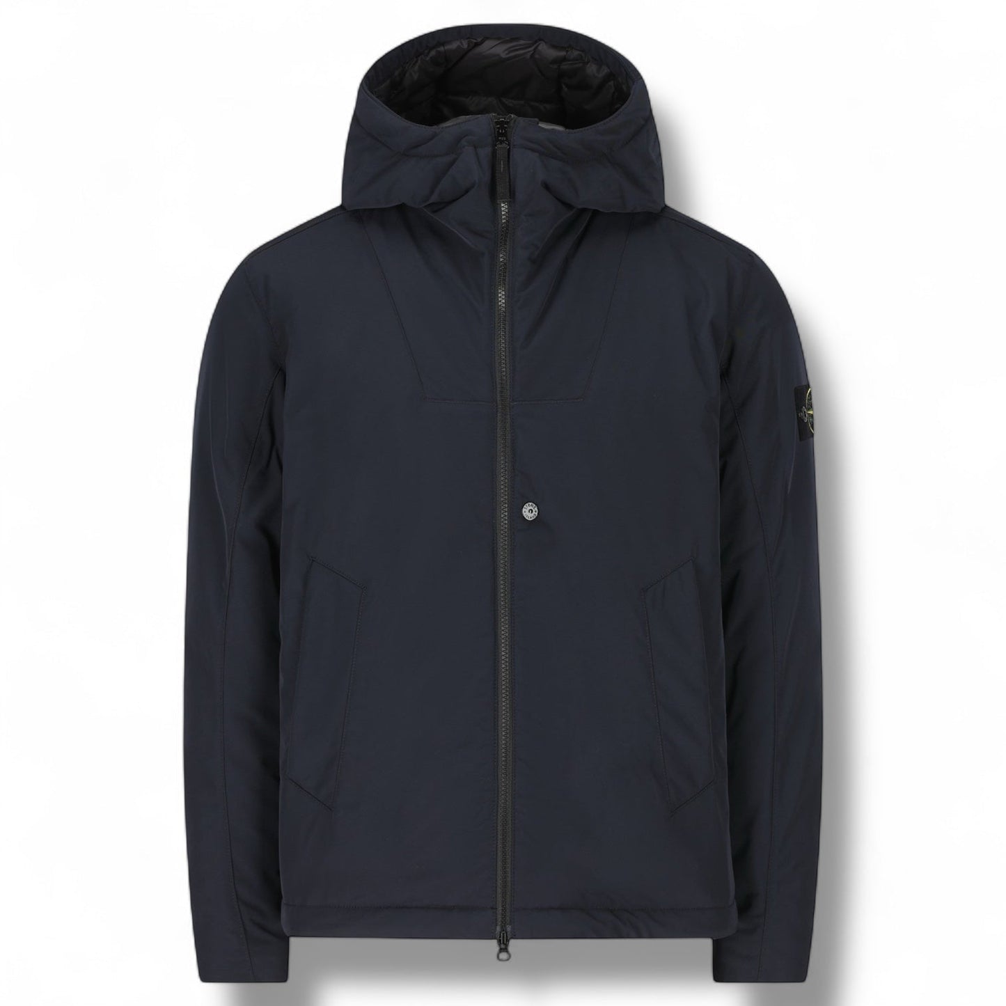 Stone Island, Navy Padded Micro Twill Jacket - True Labels