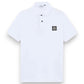 Stone Island, Slim Fit White Polo Shirt with Compass Patch